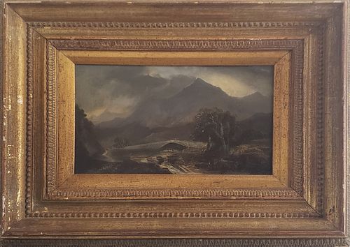 HUDSON RIVER SCHOOL OIL ON BOARD