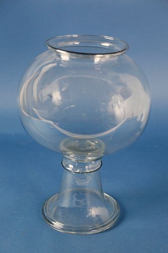 BLOWN GLASS PEDESTAL FISH BOWL,