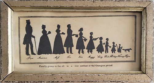 19TH CENTURY FAMILY GROUP SILHOUETTE19th 37e73d