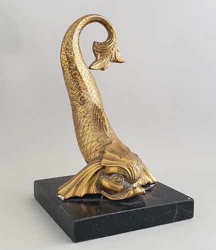 VINTAGE BRASS SEA SERPENT DOORSTOPVintage