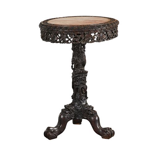 CHINESE EXPORT CARVED TABLE W  37e7ba