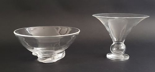 SIGNED STEUBEN CLEAR CRYSTAL BOWL