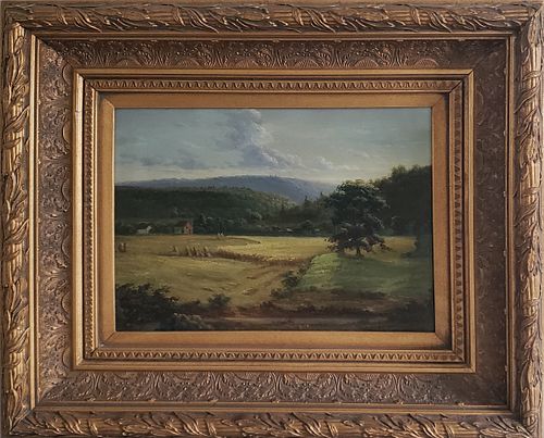 VINTAGE OIL ON CANVAS "PASTORAL