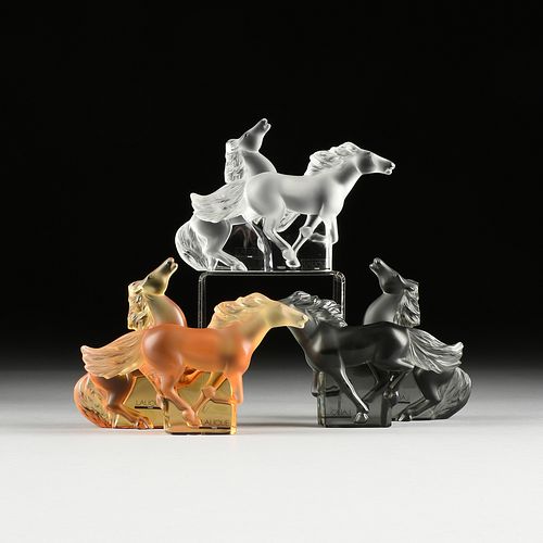 THREE PAIRS OF LALIQUE CRYSTAL 380fbe