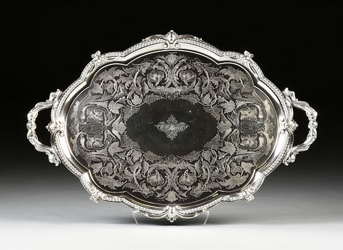 A VICTORIAN SILVERPLATED AND ENGRAVED