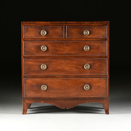 A FEDERAL FLAME MAHOGANY CHEST