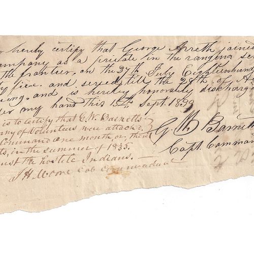 A REPUBLIC OF TEXAS MANUSCRIPT  3811bf