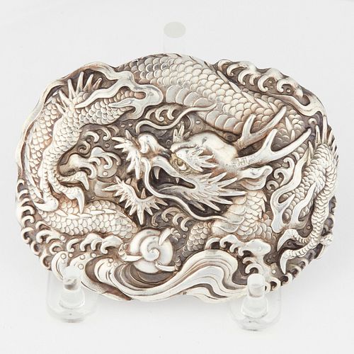 CHINESE OR JAPANESE SILVER DRAGON 3812aa