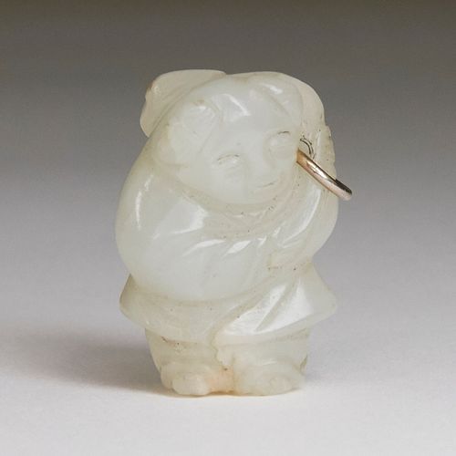 FINE CHINESE JADE BOY CARVING W  3812d3