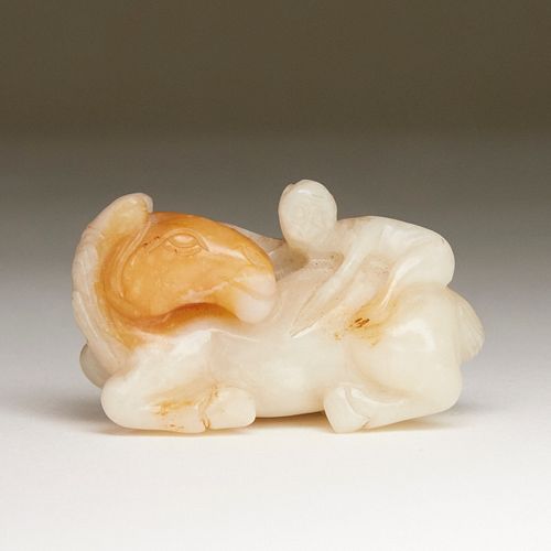 EARLY CHINESE JADE CARVING OF MONKEY 3812d1