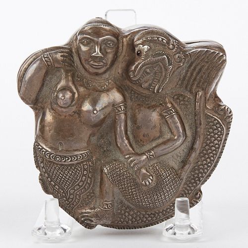 THAI SILVER BOX OF WOMAN AND LECHEROUS 381308