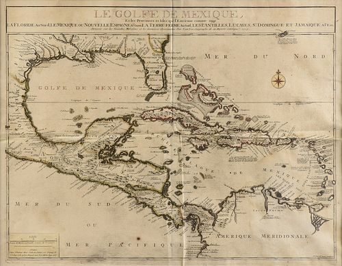 AN ANTIQUE MAP, "LE GOLFE DE MEXIQUE,"