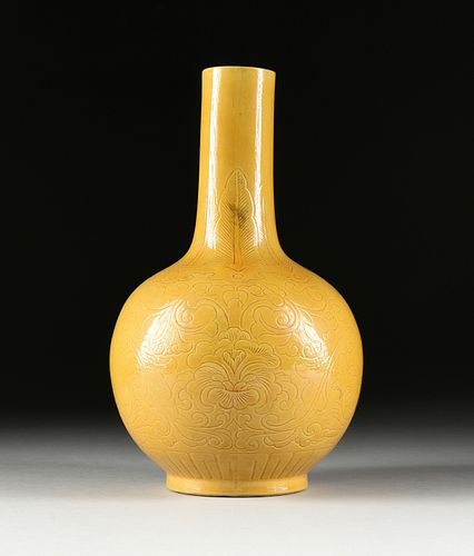 A QING DYNASTY STYLE EGG YOLK YELLOW