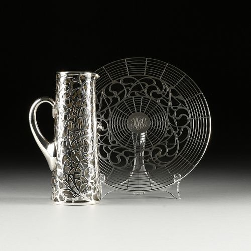 AN ART DECO SILVER OVERLAY GLASS 3813d1