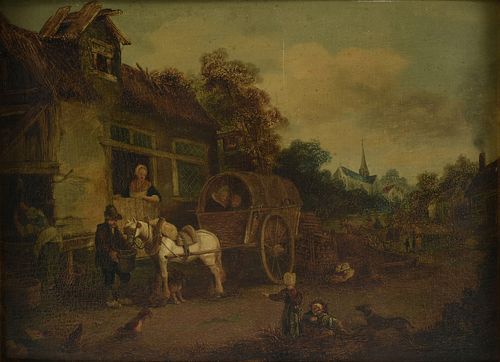 A DUTCH SCHOOL GENRE PAINTING,