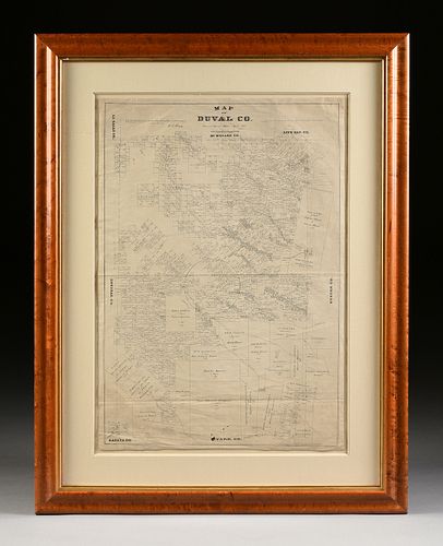 AN ANTIQUE CADASTRAL MAP, MAP OF DUVAL