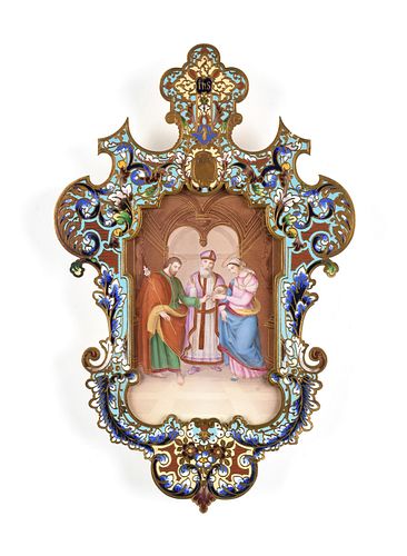 AN FRENCH ENAMELED PORCELAIN PLAQUE 381441