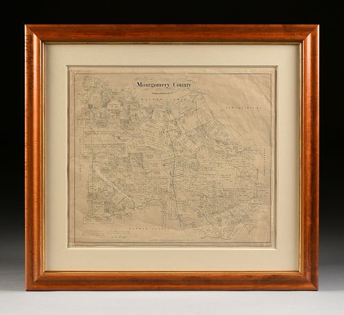 AN ANTIQUE CADASTRAL MAP MONTGOMERY 38145a