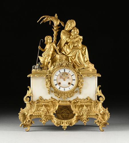 A NAPOLEON III ORMOLU AND MARBLE