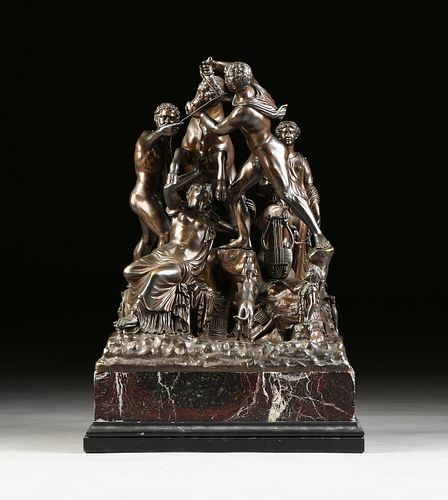 AN ITALIAN BRONZE GROUP OF THE