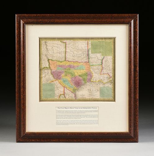 AN ANTIQUE EARLY REPUBLIC OF TEXAS MAP,