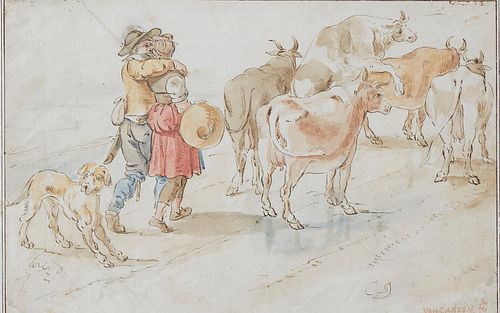 PIETER DE VRIES "A HERDSMAN AND