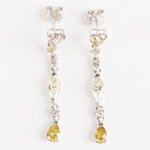 YELLOW AND WHITE DIAMOND EARRINGSYellow 381606