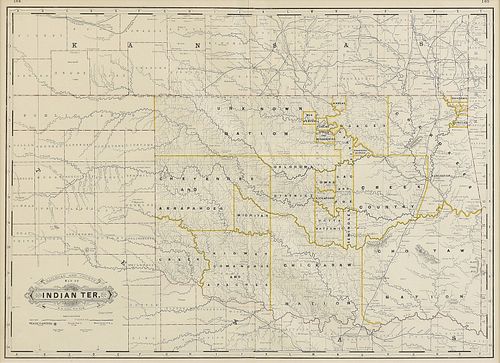 AN ANTIQUE MAP RAILROAD AND COUNTY 381650