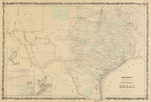 A CIVIL WAR ERA ANTIQUE MAP, "JOHNSON'S