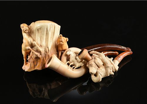 A GROUP OF FOUR MEERSCHAUM PIPES  381673