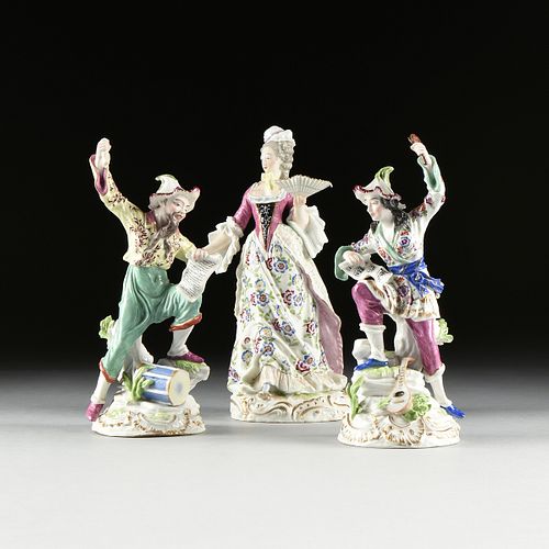 A GROUP OF THREE DRESDEN PORCELAIN 381685
