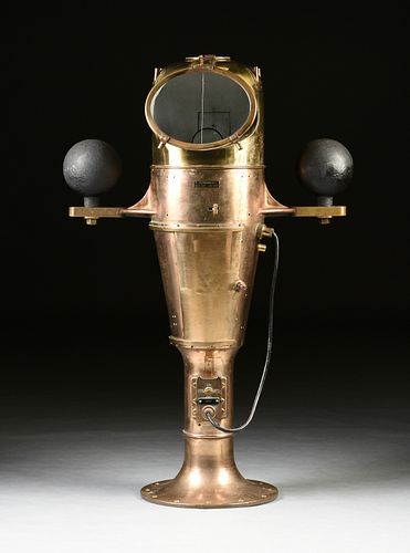 A VINTAGE AMERICAN SHIP'S BINNACLE,