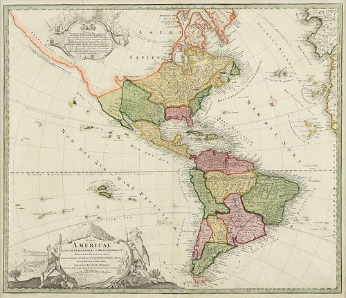 AN ANTIQUE MAP, "TOTIUS AMERICAE