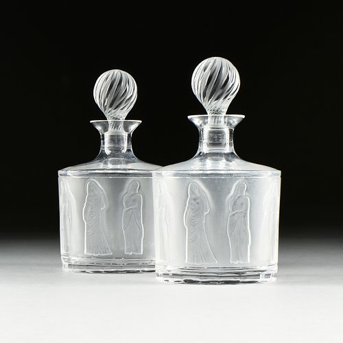 A PAIR OF VINTAGE LALIQUE DECANTERS  381720