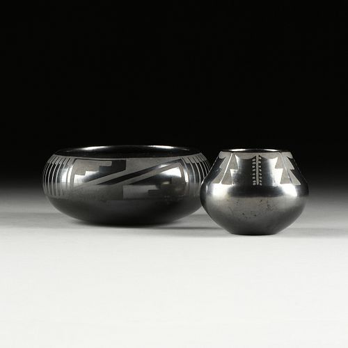 TWO MARIA SANTANA BLACK POTTERY 381723