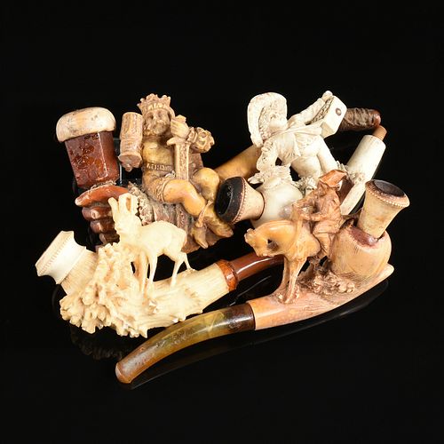 A GROUP OF FOUR MEERSCHAUM PIPES  381734