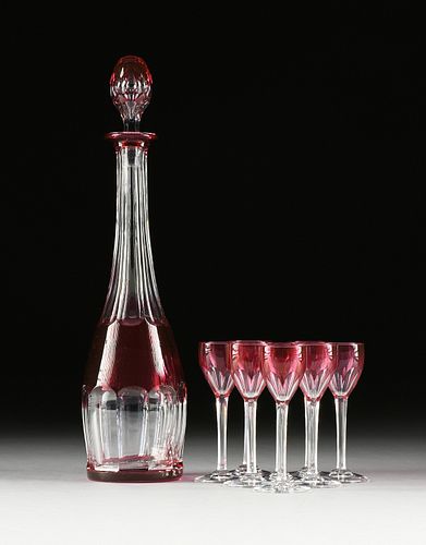 A NINE PIECE FRENCH CRANBERRY CUT 38175a