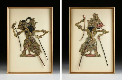 A PAIR OF INDONESIAN WAYANG KULIT PARCEL