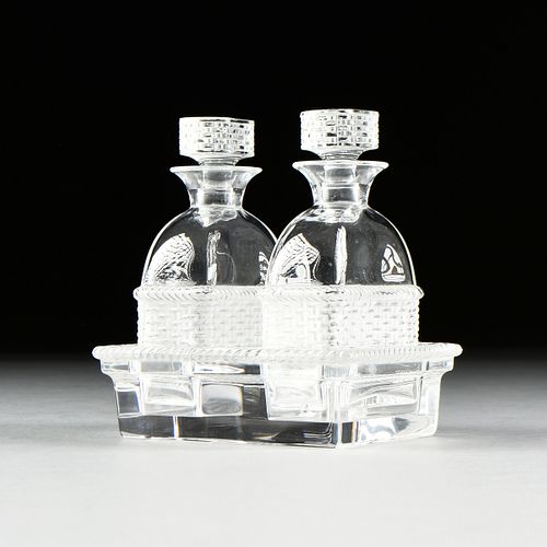 A LALIQUE OIL AND VINEGAR CRYSTAL 381772
