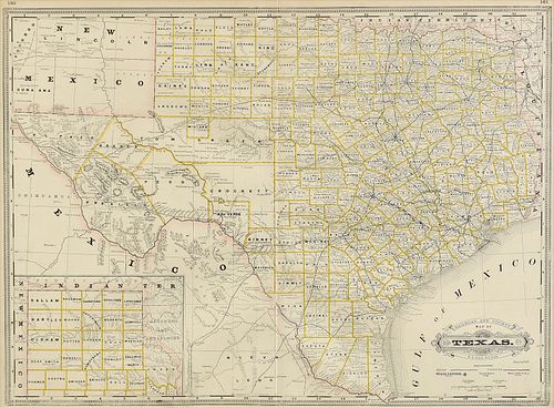 AN ANTIQUE MAP, "RAILROAD AND COUNTY