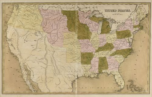 AN ANTIQUE MAP, UNITED STATES, BOSTON,