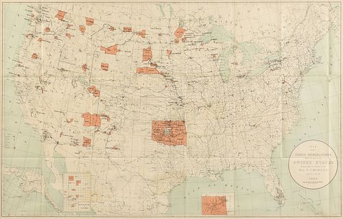 AN ANTIQUE MAP, "MAP SHOWING INDIAN