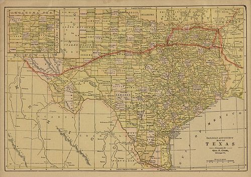 AN ANTIQUE MAP RAILROAD AND COUNTY 38178d