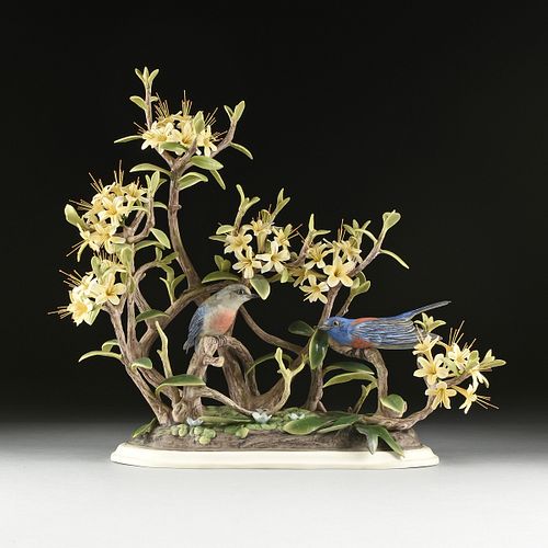 A BOEHM SCULPTURE, "WESTERN BLUEBIRDS,"