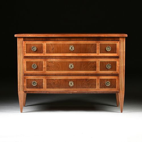 A NEOCLASSICAL CHERRY AND WALNUT PARQUETRY