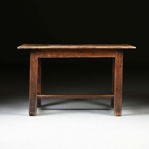 ANTIQUE PROVINCIAL OAK KITCHEN TABLE,