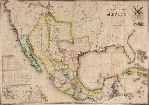 AN ANTIQUE MAP, "MAPA DE LOS ESTADOS