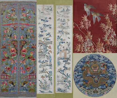 GRP 7 FRAMED CHINESE SILK EMBROIDERIESNice 381855