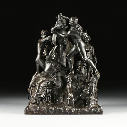 AN ITALIAN BRONZE GROUP OF THE