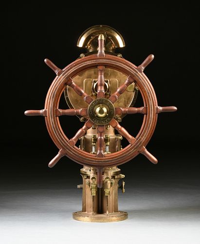 A SCOTTISH MAHOGANY SHIP S WHEEL 38186f